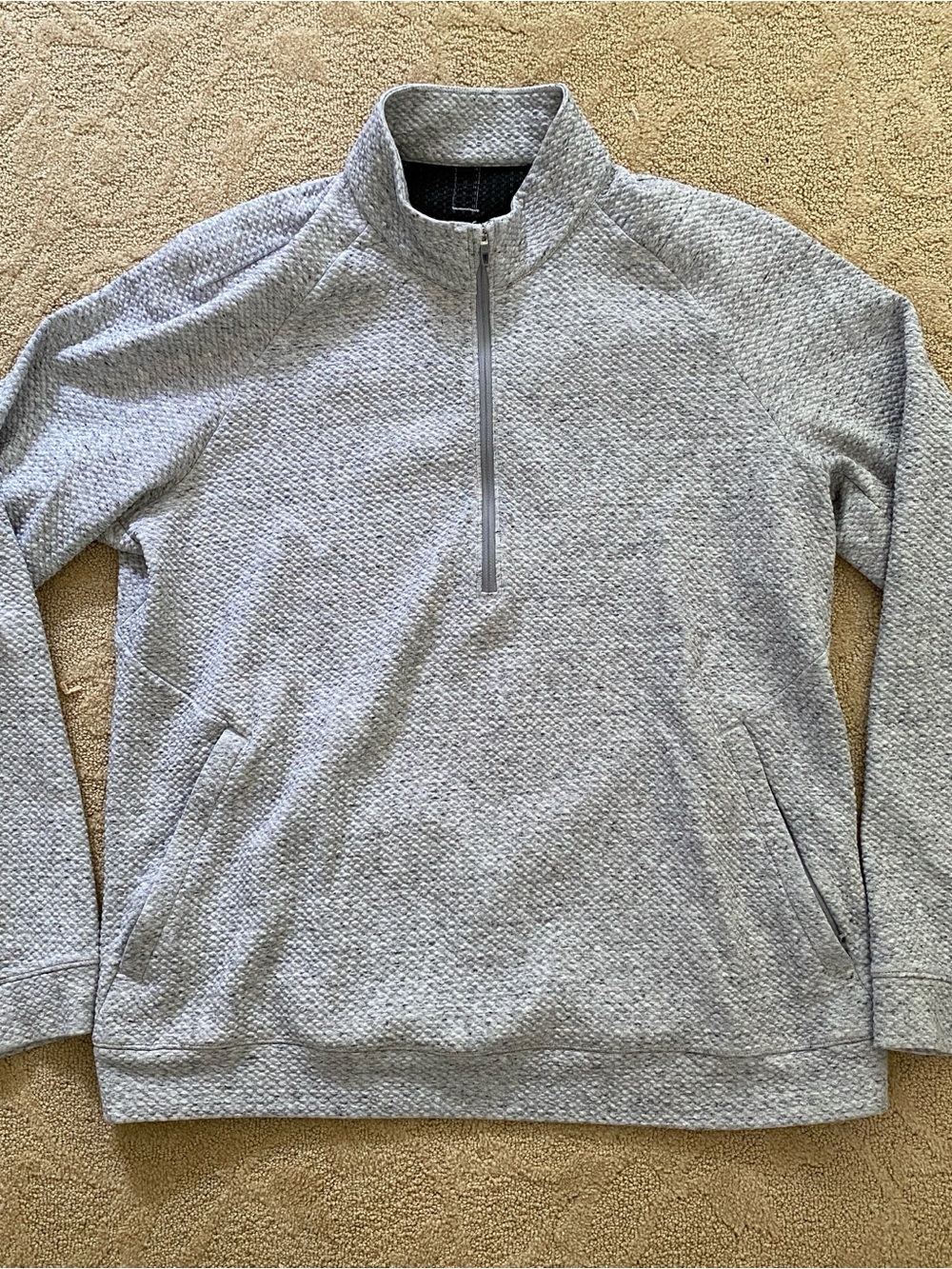 Lululemon Pullover Textured At Ease Half Zip Sweatshirt Men’s L Heathered Gray
